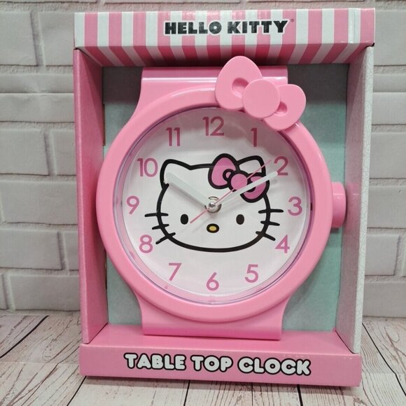 Sanrio Other - Sanrio Hello Kitty Accutime Table Top Clock Pink Battery Powered NIB